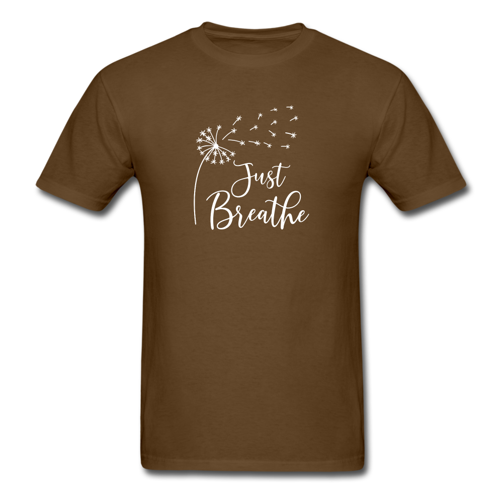 Just Breathe white Tshirt - brown