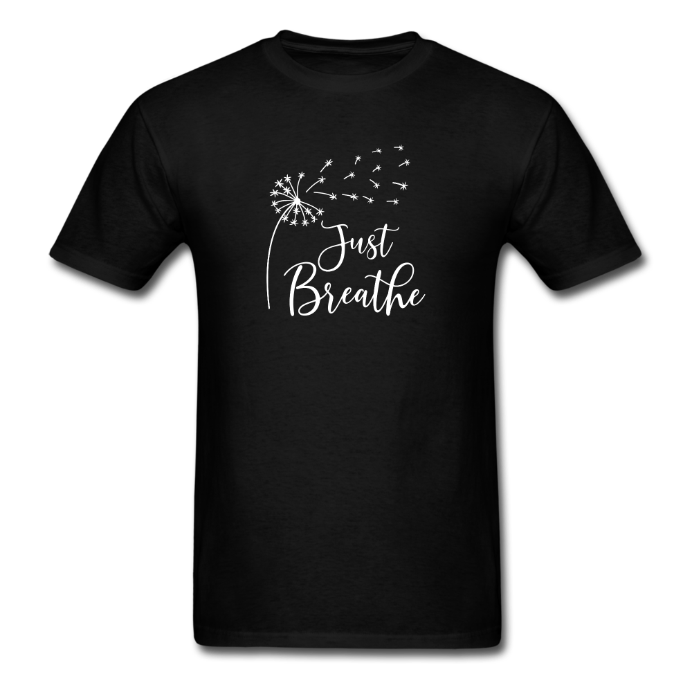 Just Breathe white Tshirt - black