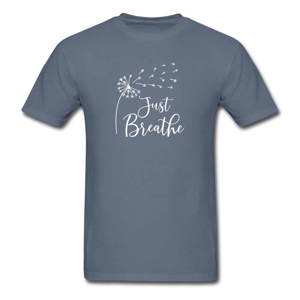 Just Breathe white Tshirt - denim