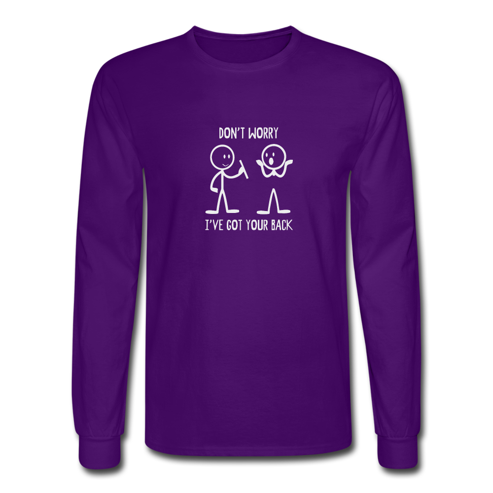 Don't Worry Long Sleeve Tshirt - purple