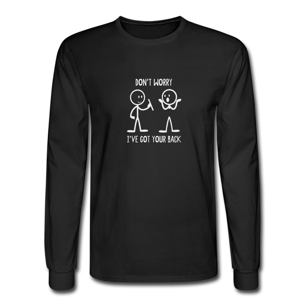 Don't Worry Long Sleeve Tshirt - black