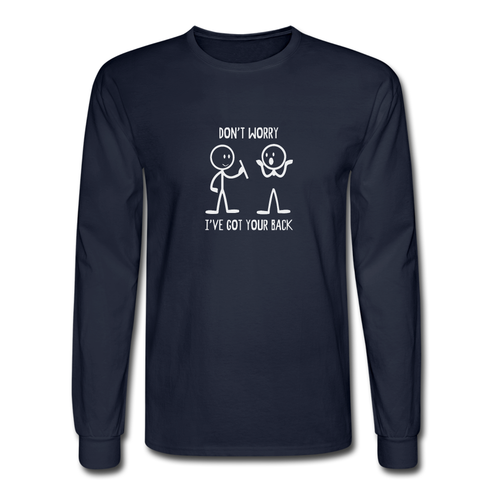 Don't Worry Long Sleeve Tshirt - navy