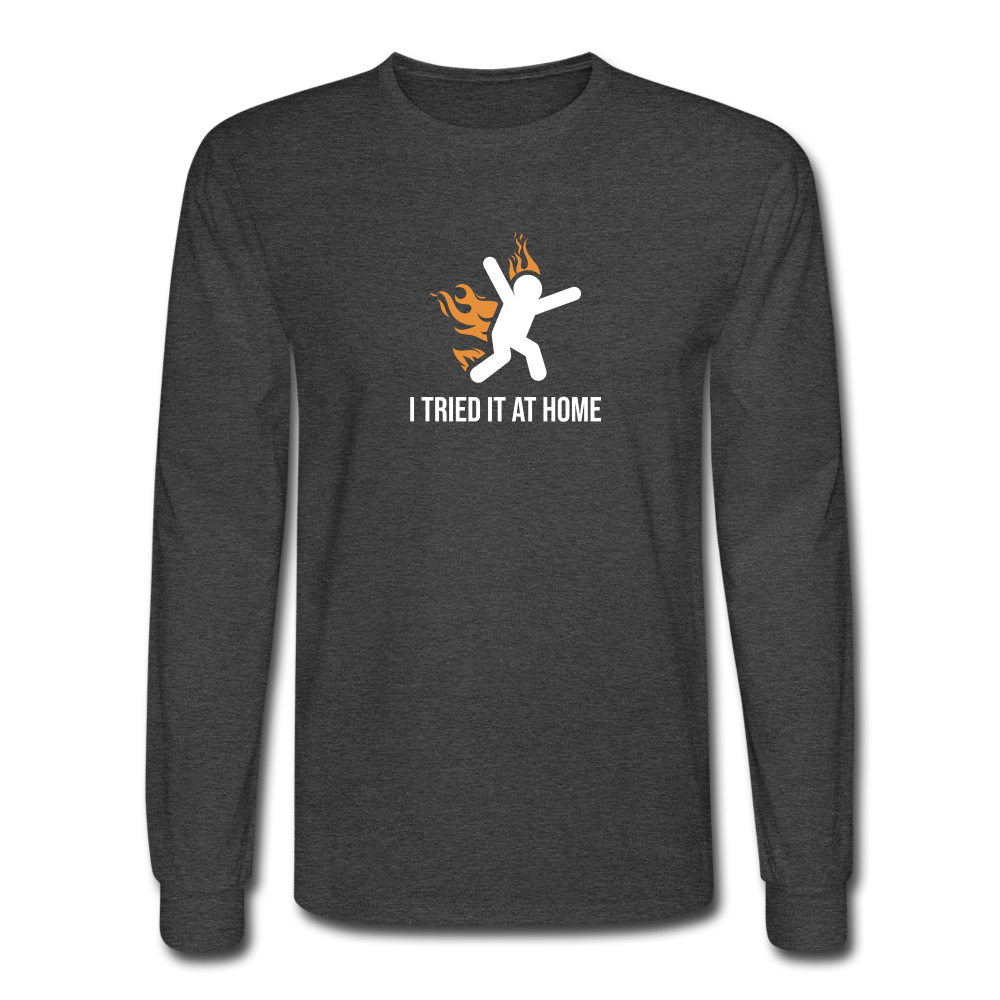 I Tried it at Home LS Tshirt - heather black