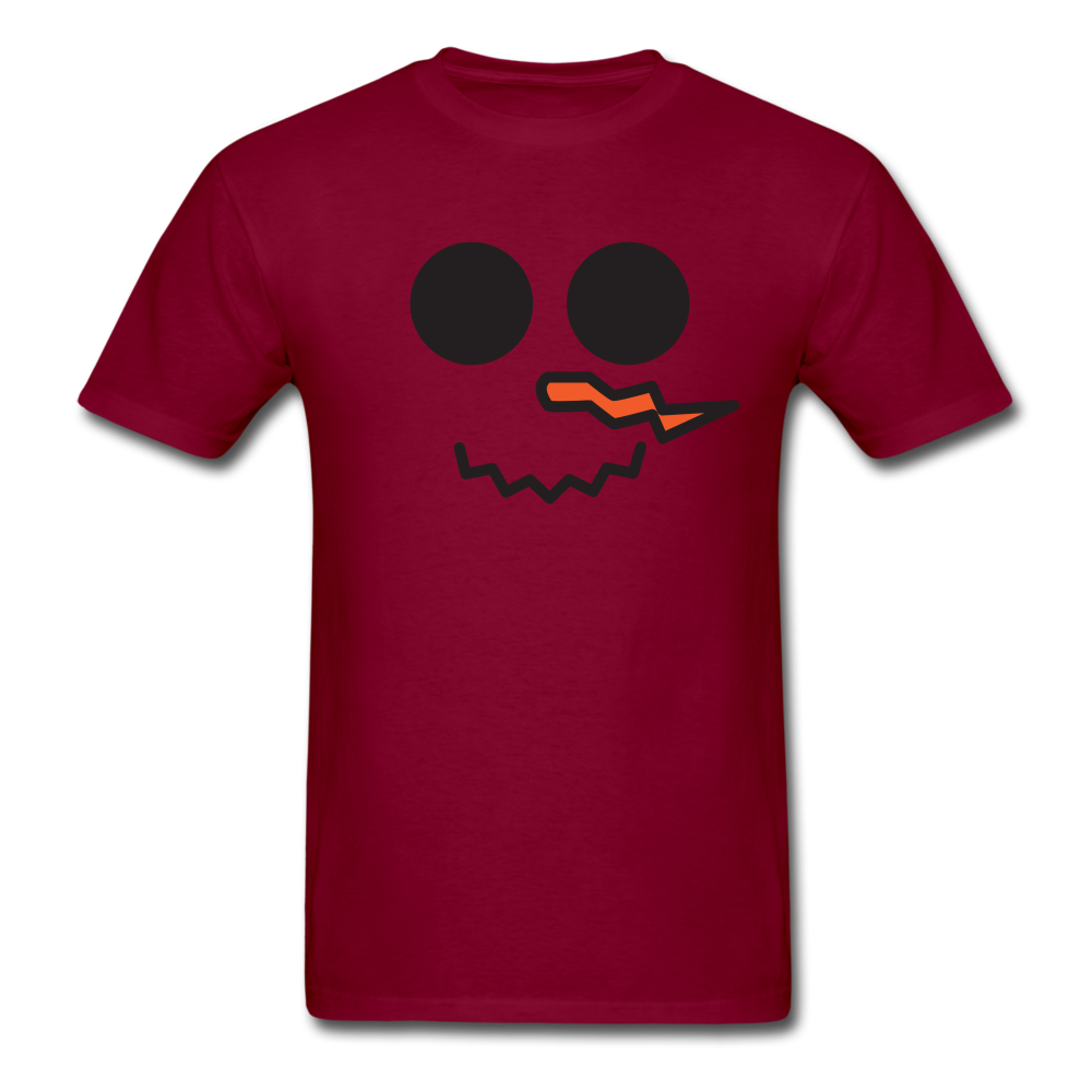 Snowman Face 2 SS TShirt - burgundy