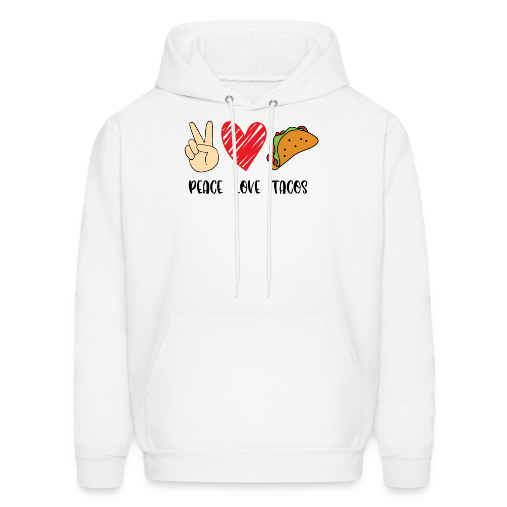 Peace Love Tacos Hoodie - white