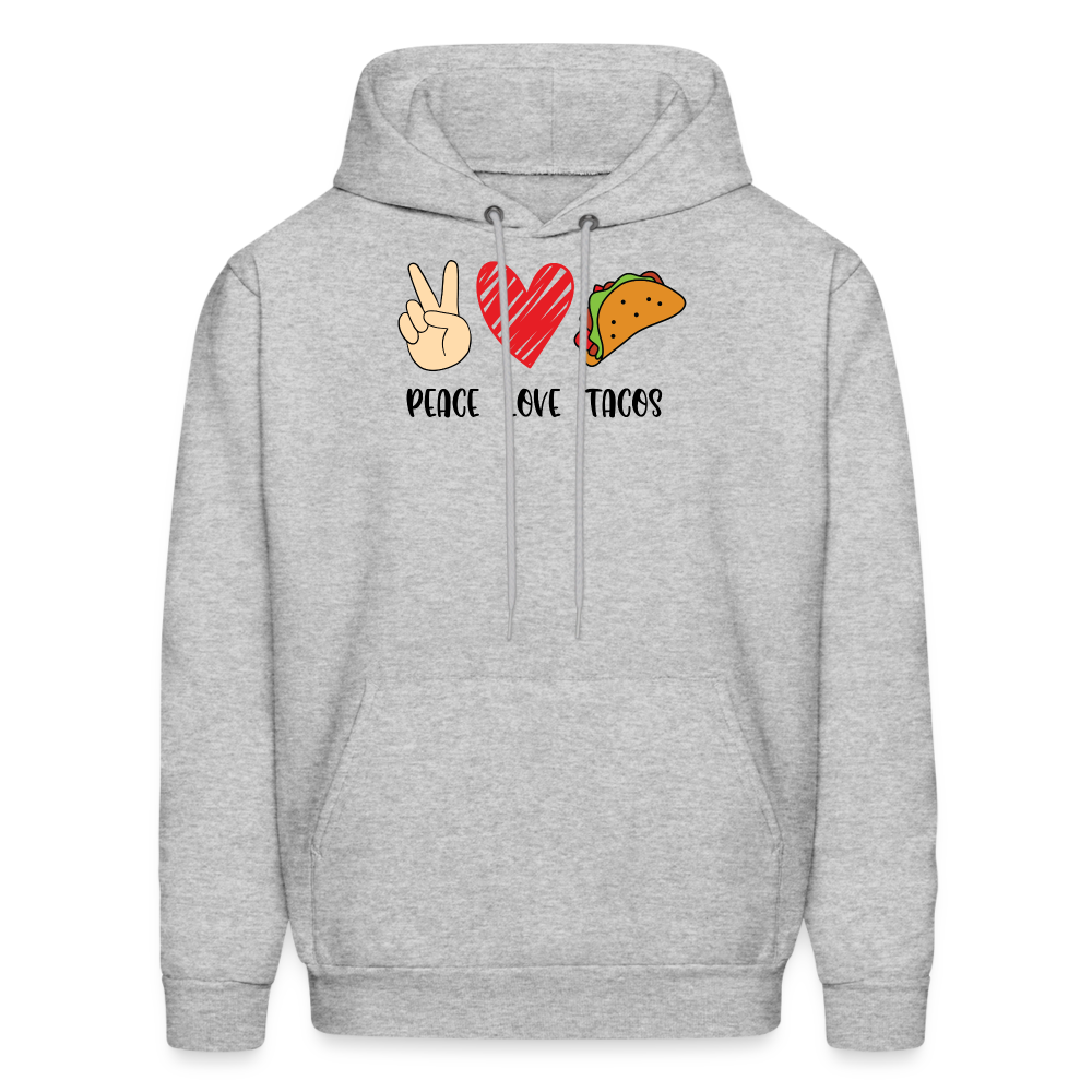 Peace Love Tacos Hoodie - heather gray