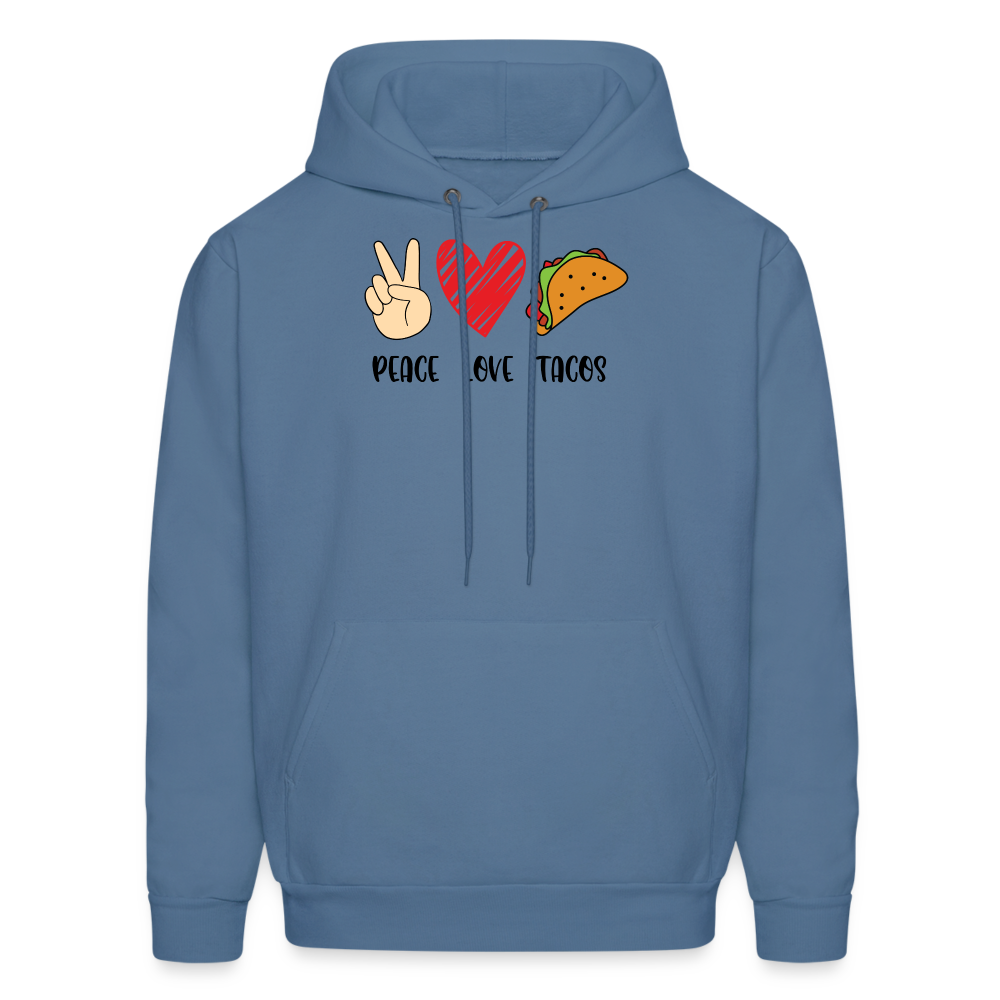 Peace Love Tacos Hoodie - denim blue