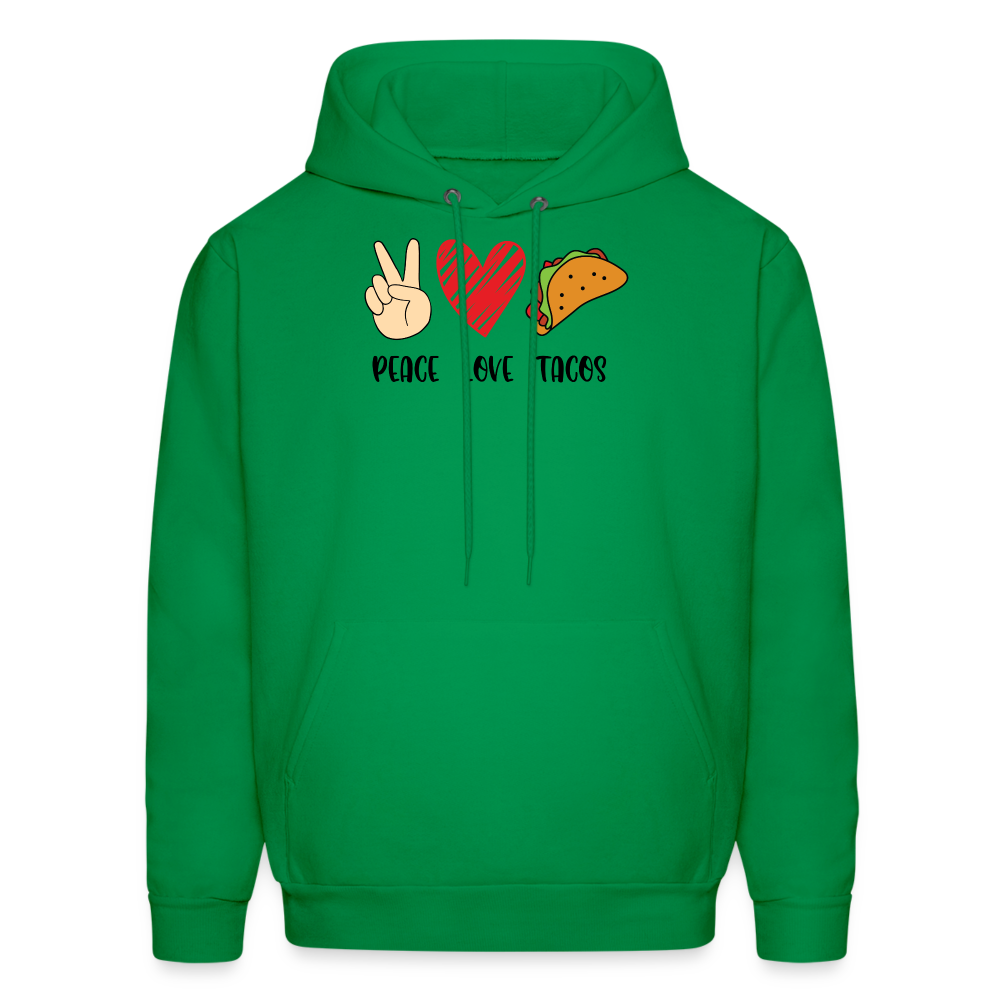 Peace Love Tacos Hoodie - kelly green