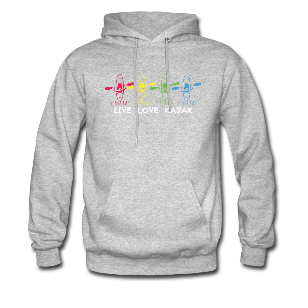 Live Love Kayak Hoodie - heather gray