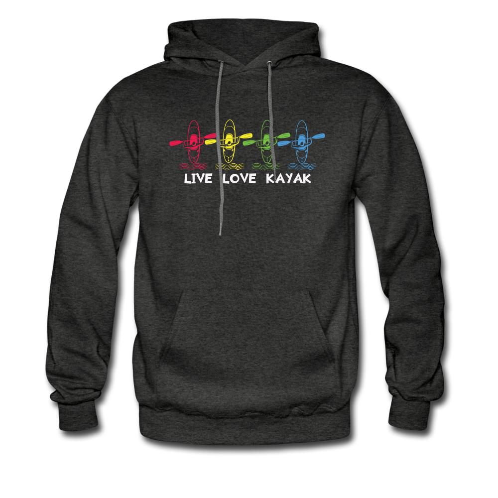 Live Love Kayak Hoodie - charcoal grey