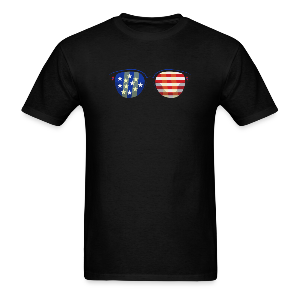 Stars and Stripes Glasses T-Shirt - black