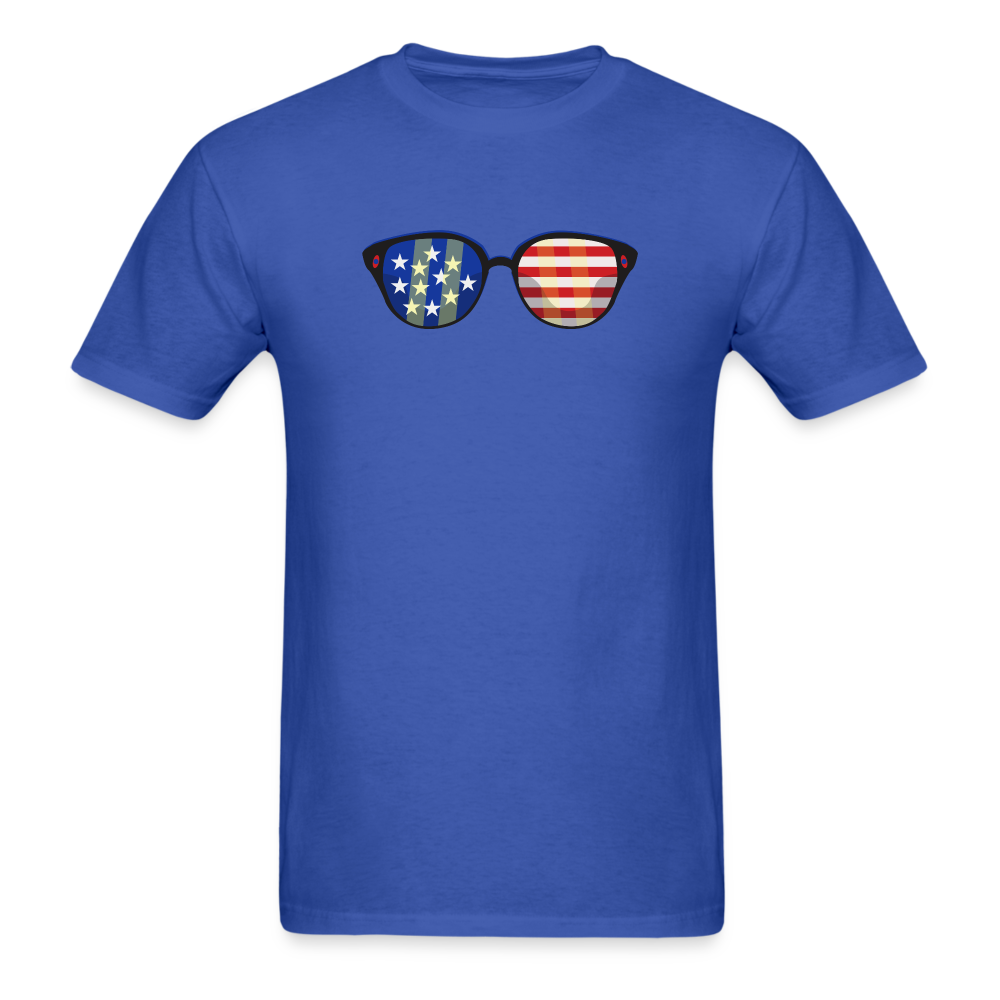 Stars and Stripes Glasses T-Shirt - royal blue