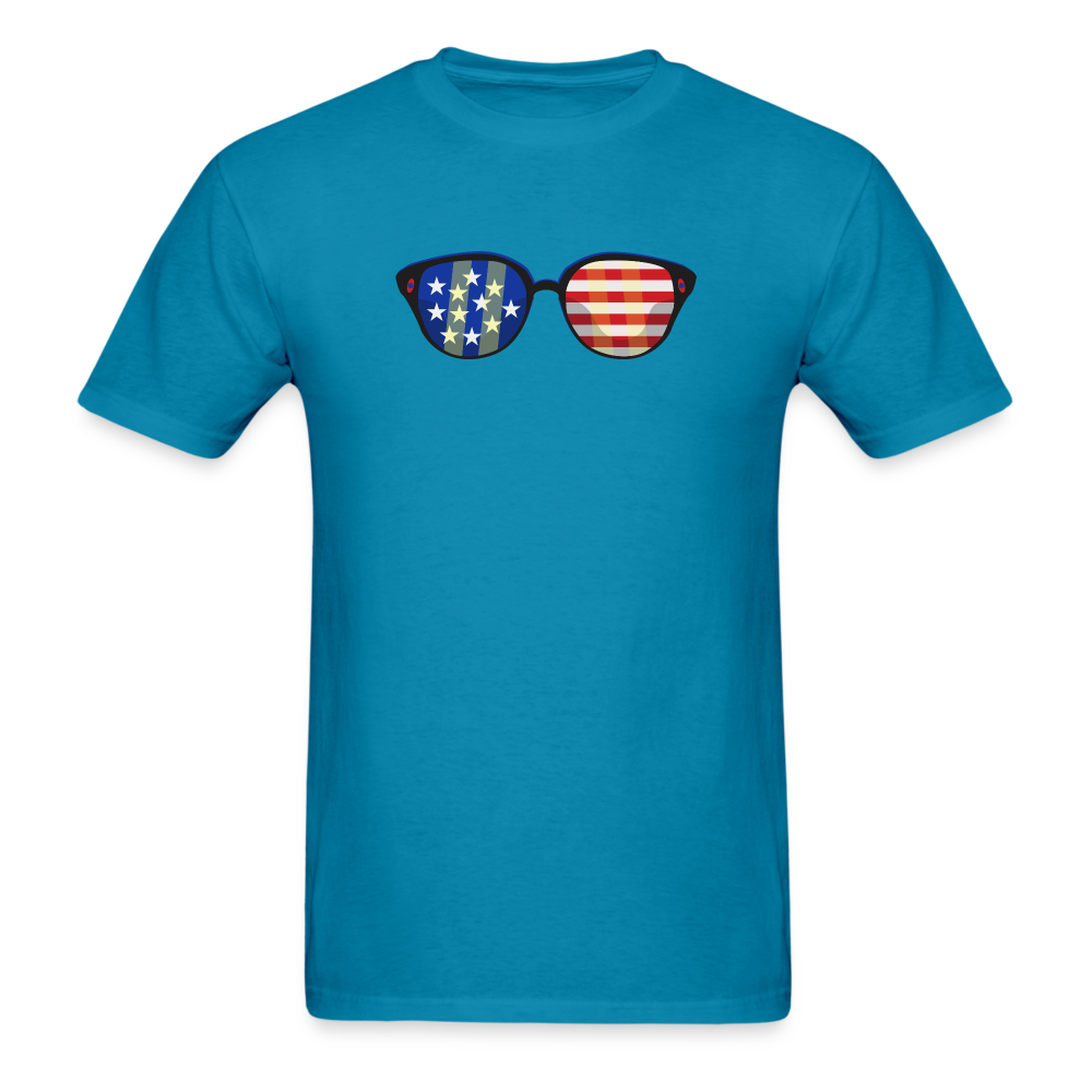 Stars and Stripes Glasses T-Shirt - turquoise