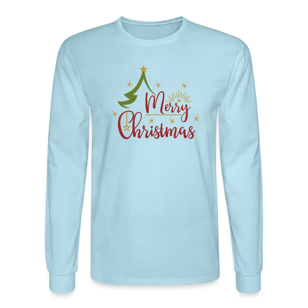 Merry Christmas Long Sleeve T-Shirt - powder blue