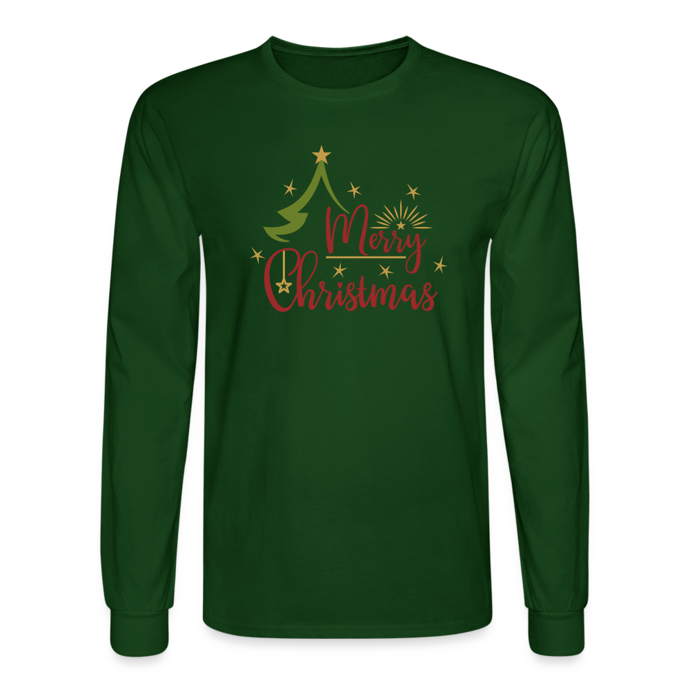 Merry Christmas Long Sleeve T-Shirt - forest green