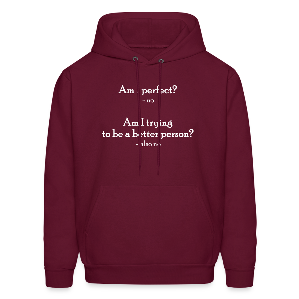 Am I Perfect-w Hoodie - burgundy