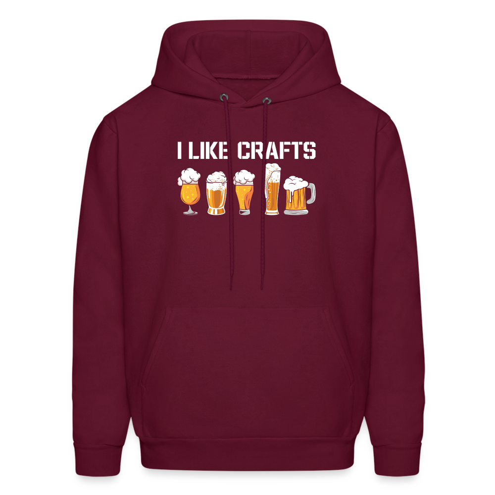 I Like Crafts Hoodie - burgundy