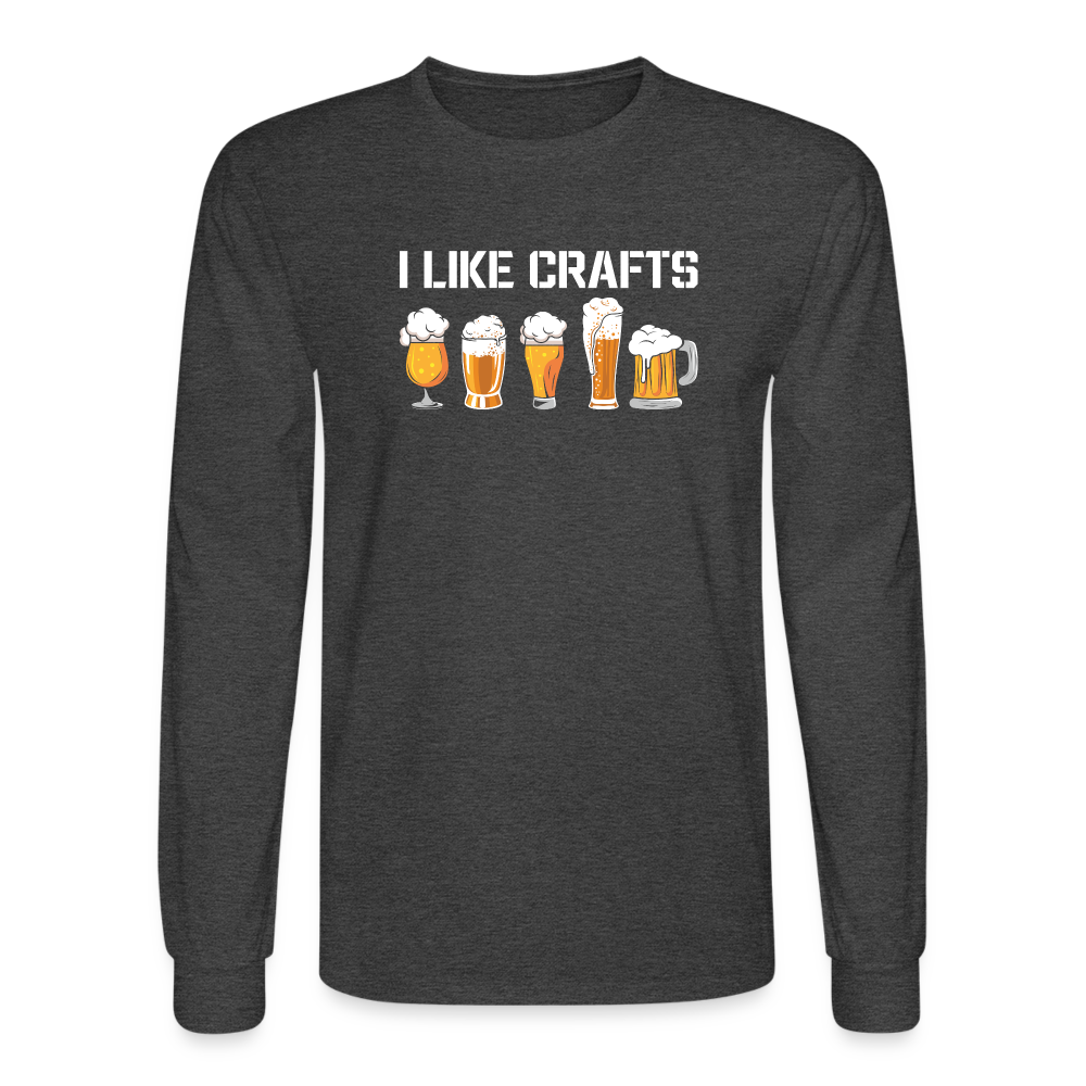 I Like Crafts Long Sleeve T-Shirt - heather black