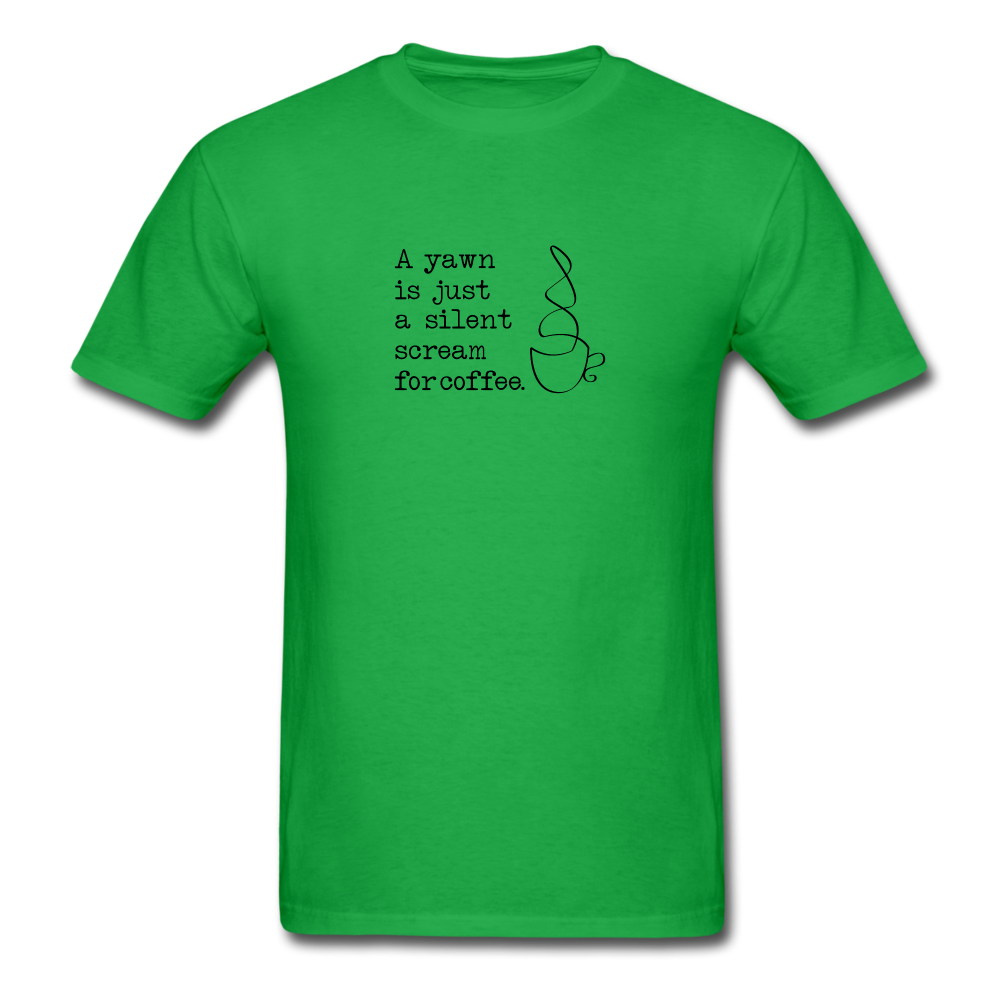 Silent Scream for Coffee TShirt - bright green