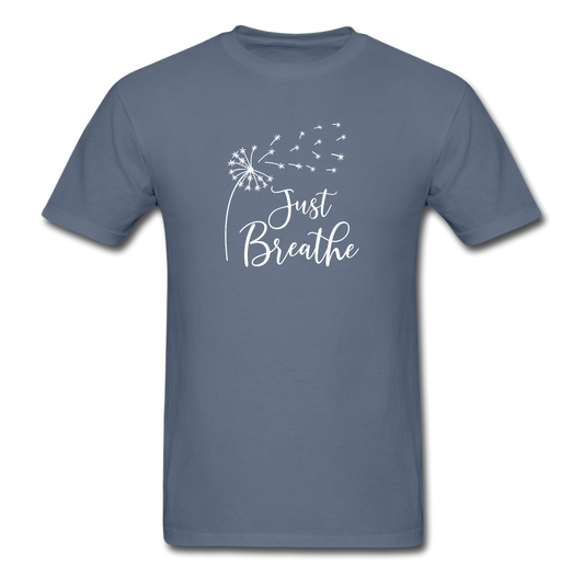 Just Breathe white Tshirt - denim