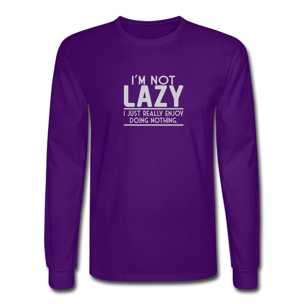 I'm Not Lazy LS TShirt - purple