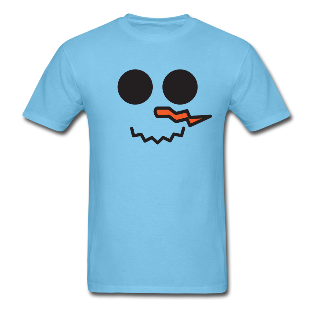 Snowman Face 2 SS TShirt - aquatic blue