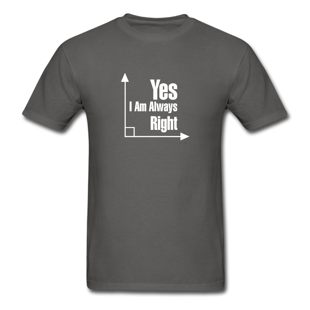 Yes I am always right SS TShirt - charcoal