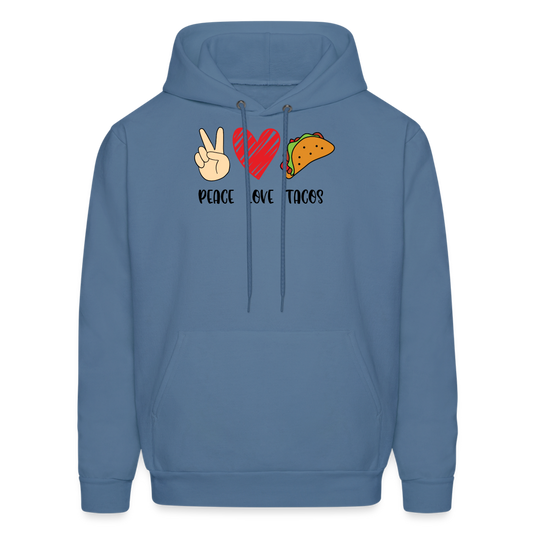 Peace Love Tacos Hoodie - denim blue