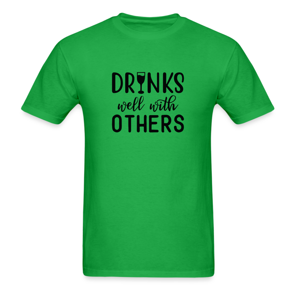 Drinks Well With Others Unisex Classic T-Shirt - bright green
