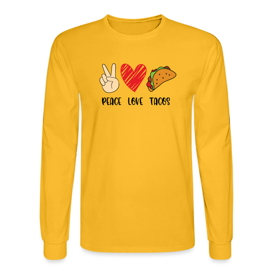Peace Love Tacos Long Sleeve T-Shirt - gold