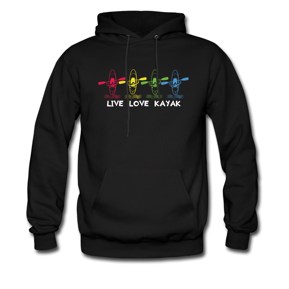 Live Love Kayak Hoodie - black