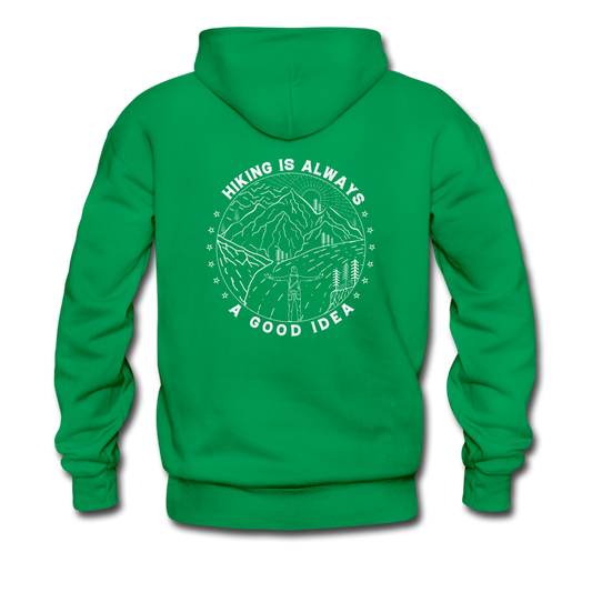 Hiking is Always a Good Idea Hoodie - kelly green