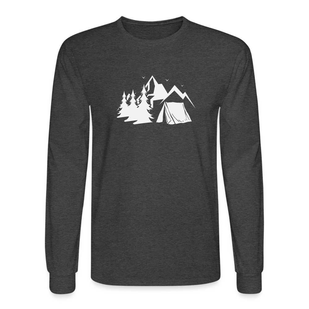 Camping Long Sleeve T-Shirt - heather black