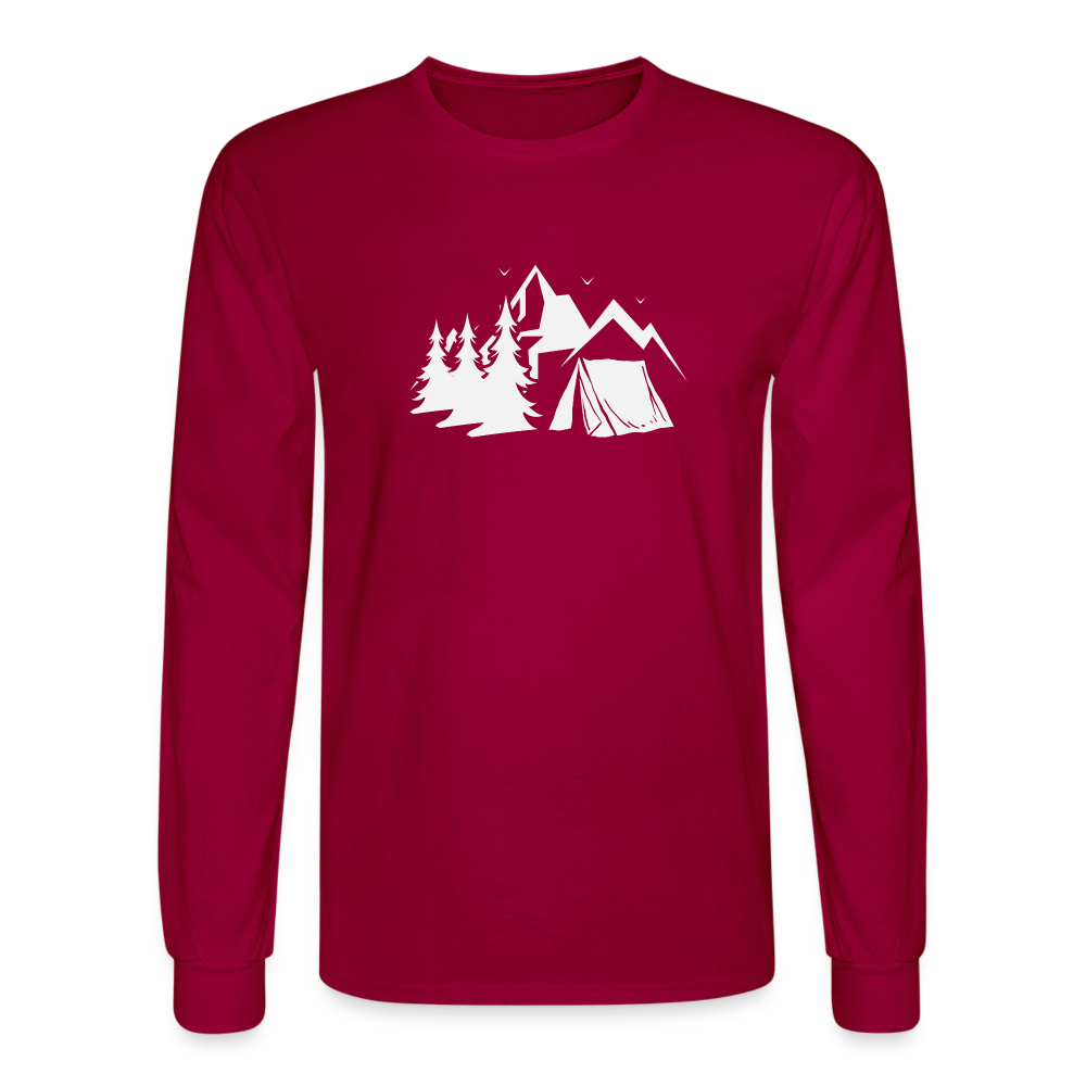 Camping Long Sleeve T-Shirt - dark red