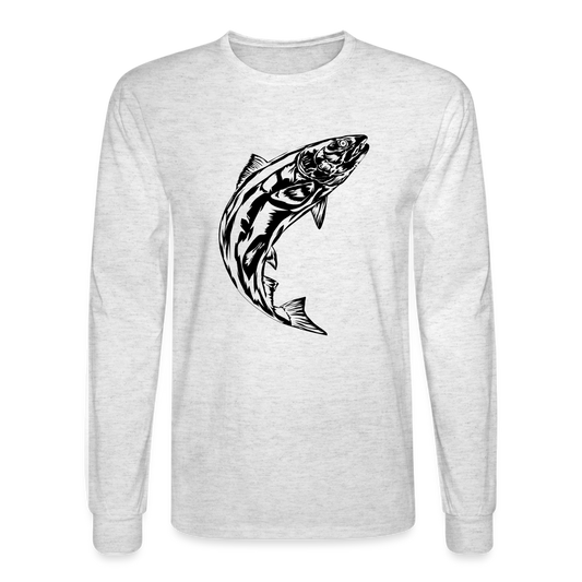 Jumping Fish Long Sleeve T-Shirt - light heather gray