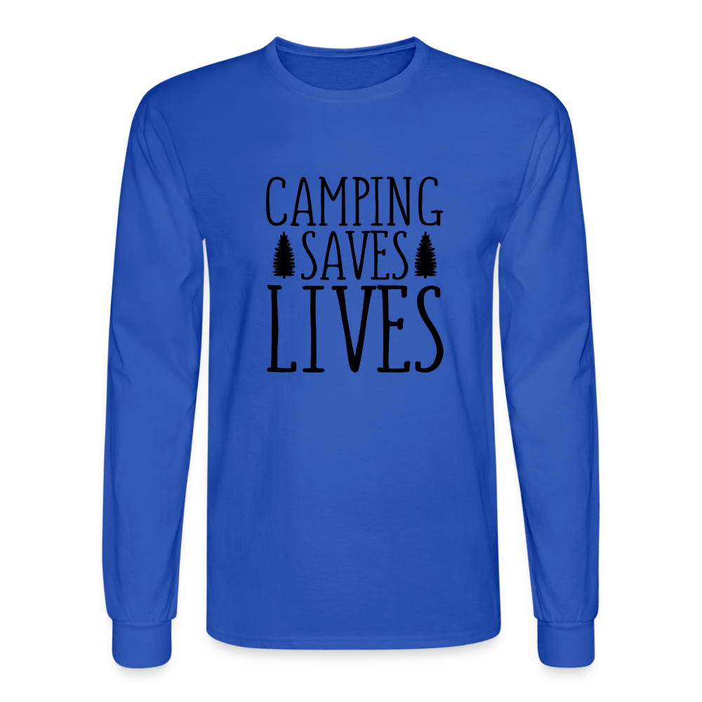 Camping Saves Lives Long Sleeve T-Shirt - royal blue