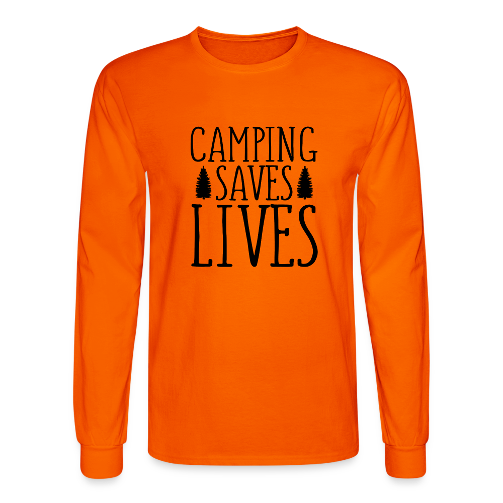 Camping Saves Lives Long Sleeve T-Shirt - orange