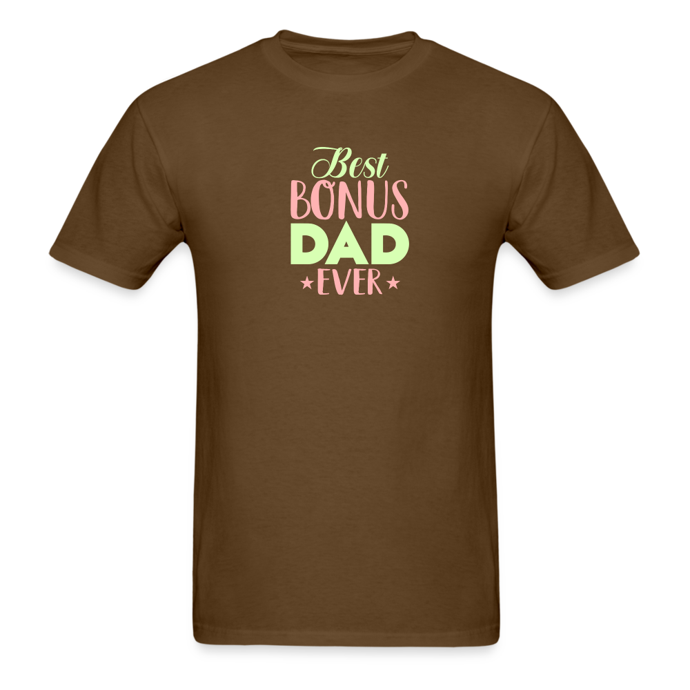 Best Bonus Dad Ever T-Shirt - brown