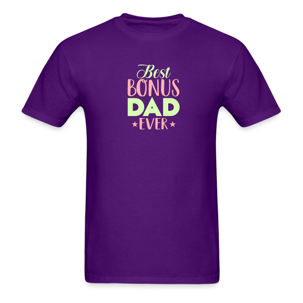 Best Bonus Dad Ever T-Shirt - purple