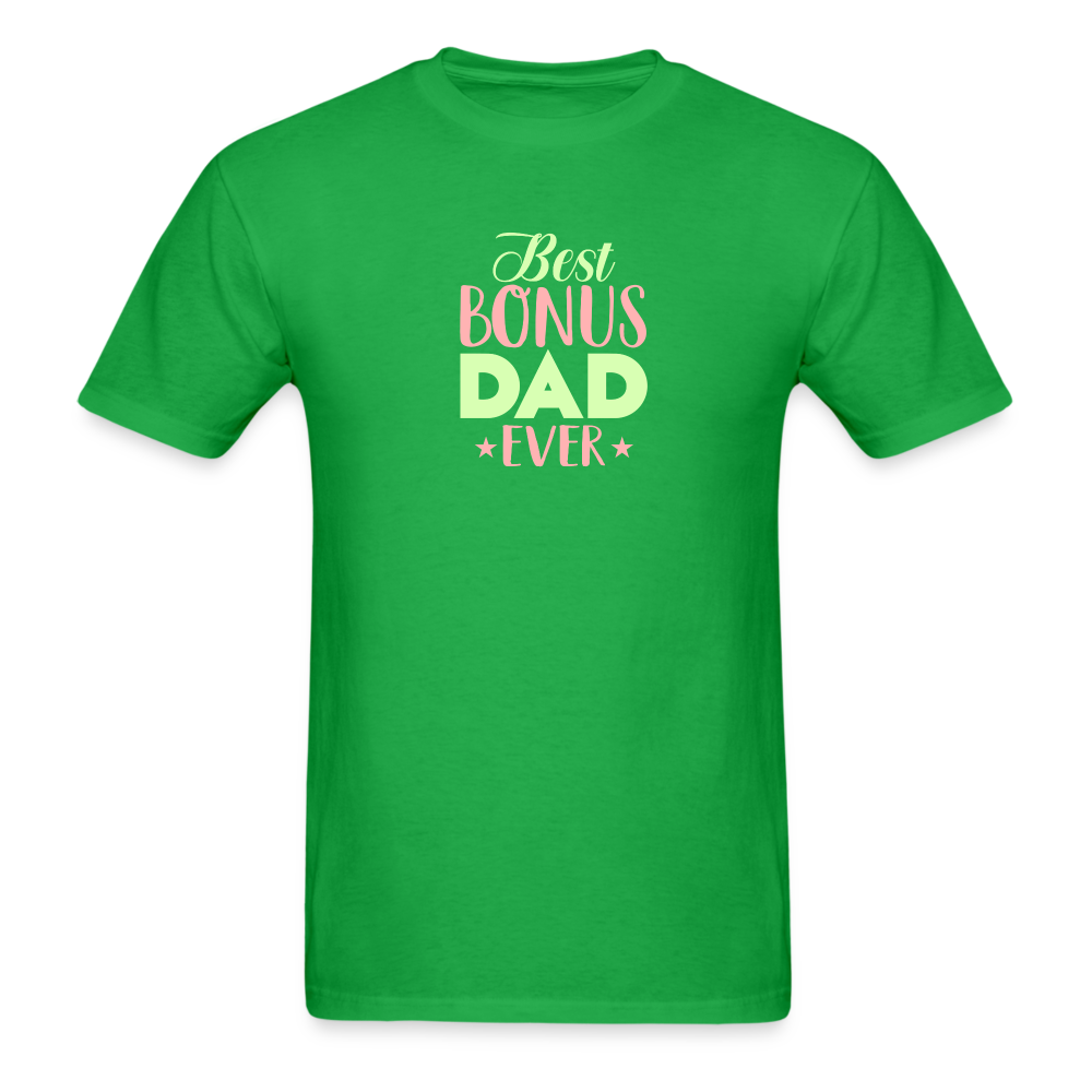 Best Bonus Dad Ever T-Shirt - bright green