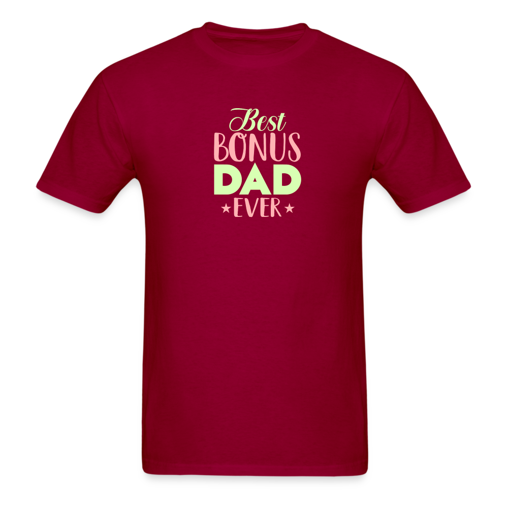 Best Bonus Dad Ever T-Shirt - dark red