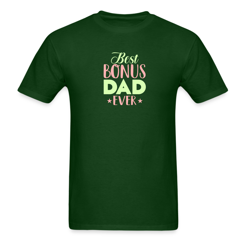 Best Bonus Dad Ever T-Shirt - forest green