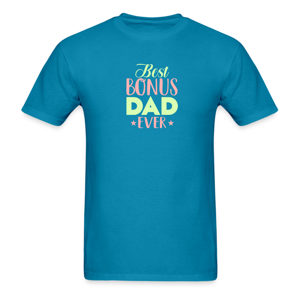 Best Bonus Dad Ever T-Shirt - turquoise