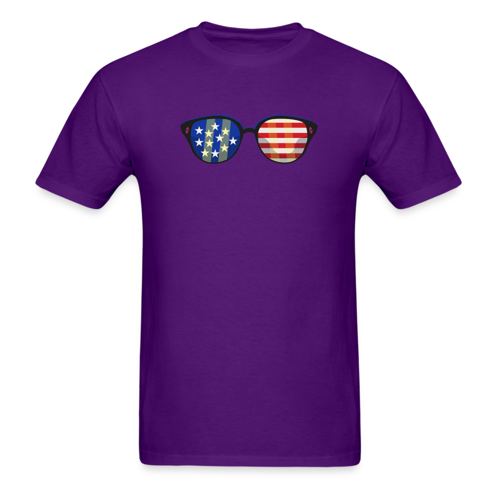 Stars and Stripes Glasses T-Shirt - purple