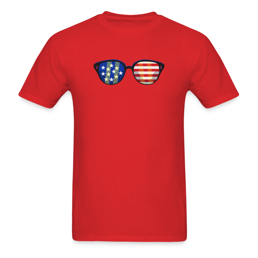 Stars and Stripes Glasses T-Shirt - red