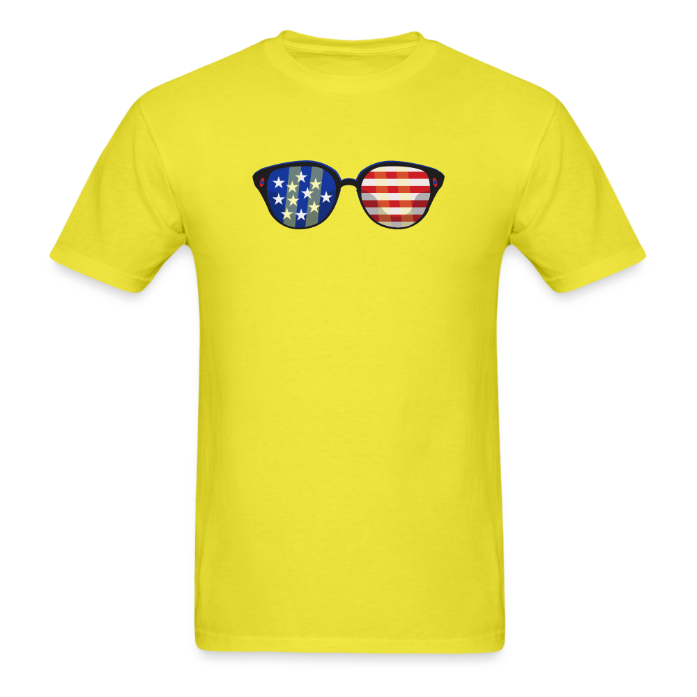 Stars and Stripes Glasses T-Shirt - yellow
