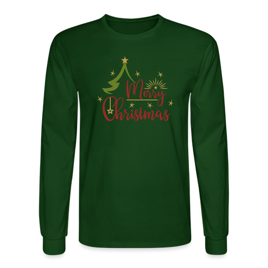 Merry Christmas Long Sleeve T-Shirt - forest green