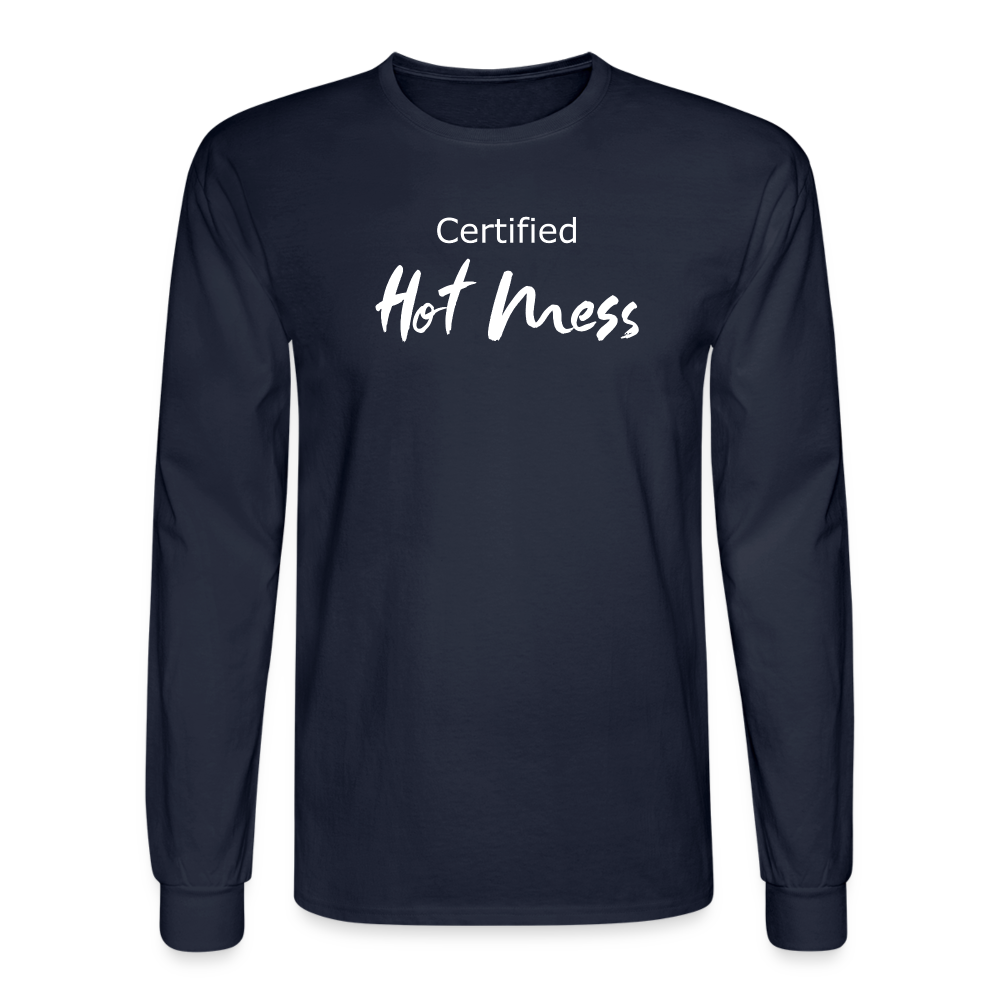 Certified Hot Mess Long Sleeve T-Shirt - navy
