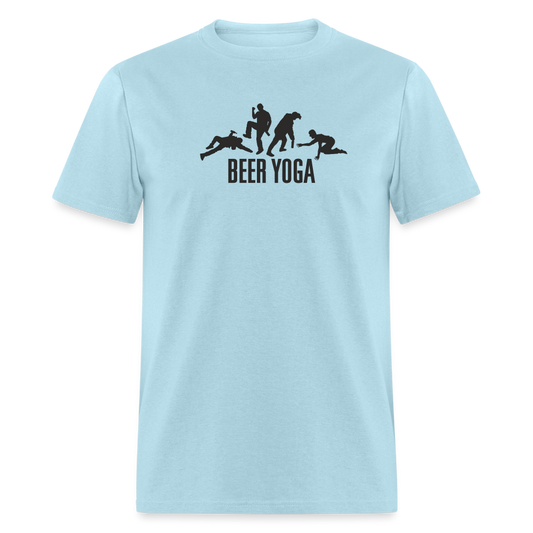 Beer Yoga T-Shirt - powder blue