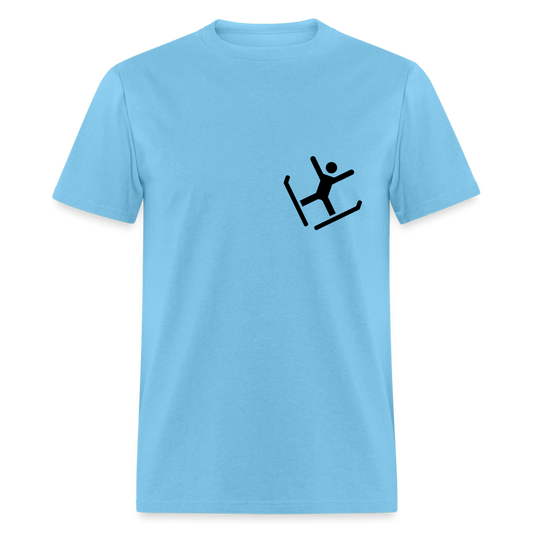 Falling Jumping Skier T-Shirt - aquatic blue